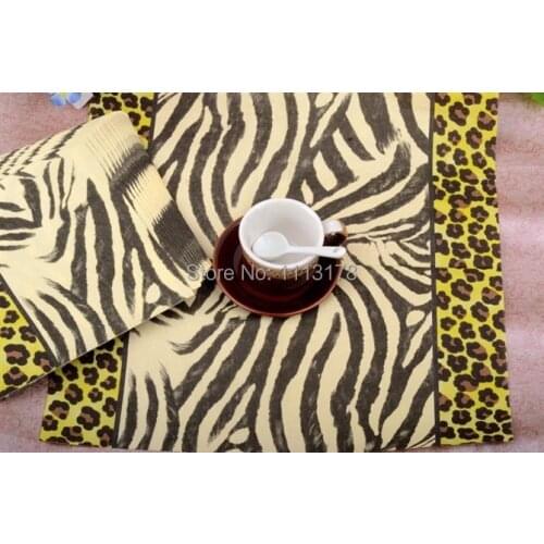 Zebra Cheetah napkins color printing paper towelsWedding party napkins Napkin Paper 60% Virgin Wood napkin free shipping