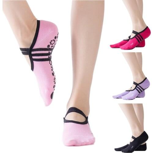 Women High Quality Pilates Socks Anti-Slip Breathable Backless Yoga Socks Ankle Ladies Ballet Dance Sports Socks For Fitness Gym
