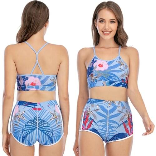 Cody Lundin Summer Females Swim Suit Flowers 2 Pieces Breathable Clothes Beach Wear For Women