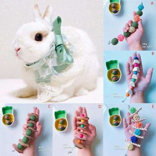 Teeth Care Rodent Rabbits Natural Pet Molar String Hanging Chewing Biting Toy