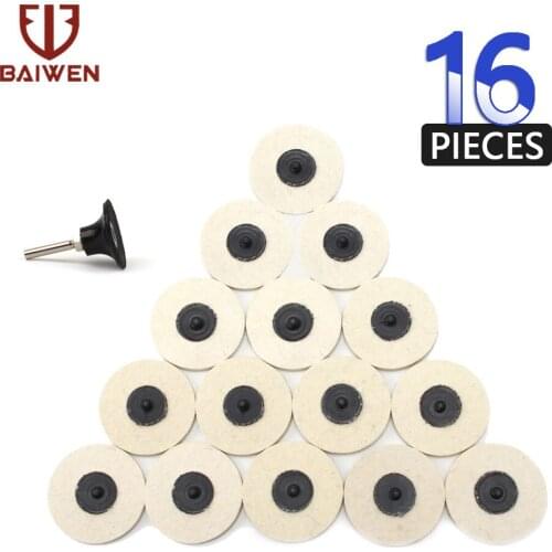 16pcs 3inch Compressed Wool Pad Fabric Disc Polishing Buffing Pads Abrasive Wheels for Roloc Grinding Abrasive Tools Accessories