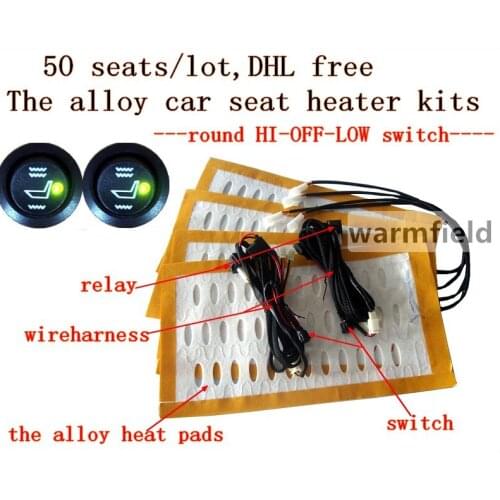50 seats/lot,the alloy car seat heater pads with round HI-OFF-LOW positions switch,car seat heating pads,car heater