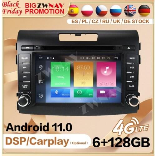 6+128G Carplay 2 Din Radio Receiver For Honda CRV 2012 2013 2014 2015 2016 Android Player Video GPS Head Unit Auto Audio Stereo