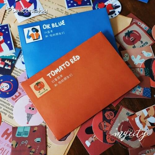 60 pcs/pack Colour and his buddies Travel Diary Stickers Retro Stamps Scrapbooking Korean Cute Bullet Journal Sticker Label