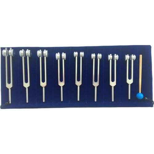 8pcs Tuning Fork Chakras Set with Bag Mallet for Ultimate Healing and Relaxatio 1XCE