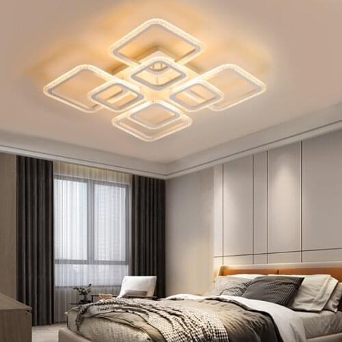 New Modern Living Room Bedroom Chandelier Hotel Ceiling Lights Remote Control APP Function Dimming Light LED Bulb