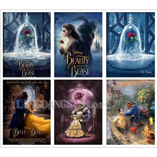 5D DIY Diamond Painting Disney Beauty And The Beast Princess Full Drill Diamond Embroidery Mosaic Handmade Kits Home Decor Gift