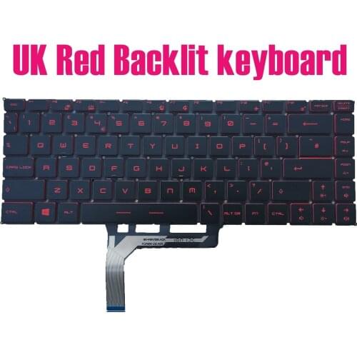 UK Red Backlit keyboard for MSI 9S7-16R412 GF63 Thin 9SCXR/GF63 Thin 9SCSR(MS-16R4)