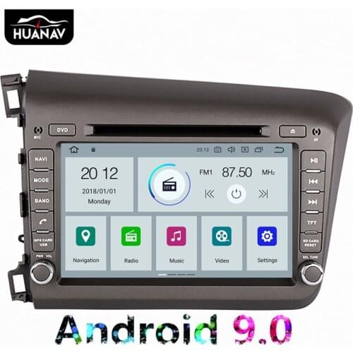 Android 9.0 Car CD DVD Player GPS navigation For Honda Civic 2012-2015 left hand driving Car radio player Auto multimidia 1 din