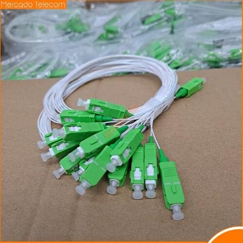 Free shipping 20 PCS/Lot 1X2 1X4 1X8 1X16 PLC SC/APC SM 0.9mm G657A1 PVC 1m FTTH Fiber Optic Splitter