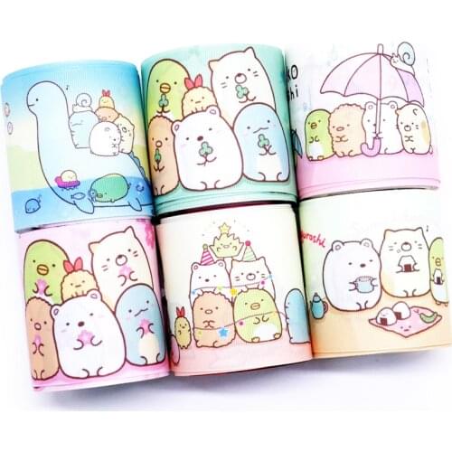 Free shipping 50 yard cartoon printed grosgrain ribbon 33379