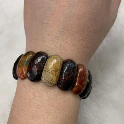 Natural Picasso jasper stone beads bracelet natural gemstone bangle fine jewelry for woman for gift wholesale