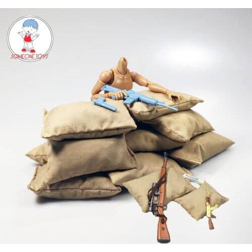 1/6 1/12 Female Male Action Figure Scene Ornaments military sandbag bunker accessories for 6" /12" Soldier body model DIY toys