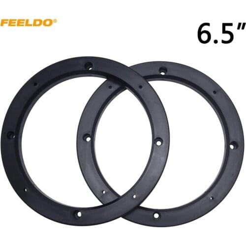 FEELDO 1pair 6.5" Universal Car Stereo Audio Solid Speaker Spacer Adapter Hold Refitting Mat for All Cars Anti-Slip Mat