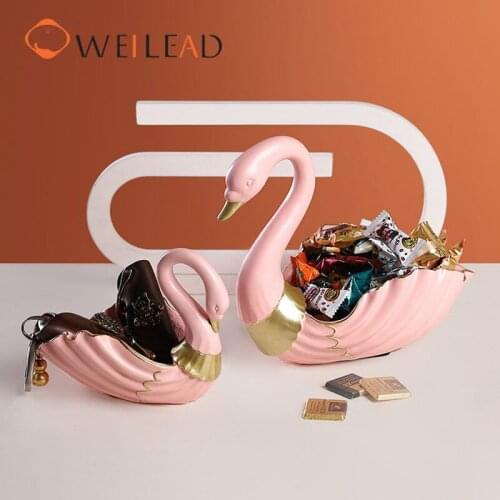 WEILEAD Resin Swan Storage Nordic Figurines For Interior Creative Modern Office Ornament Kawaii Home Decoration Accessories Gift