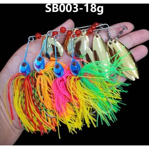 Hengjia 4pcs 16g /18g / 20g Spinner Bait with Rubber Skirt Metal Lure Spinnerbait Pike Hard Wobbler Fishing Tackle 4 Colors