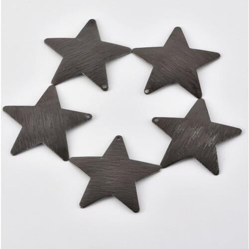 38MM single hole brushed curved five-pointed star classic fashion necklace pendant DIY jewelry accessories