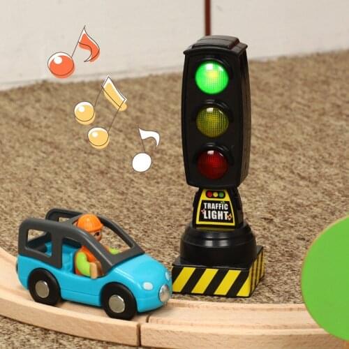 2019 new simulation sound and light traffic light signal model toy early education city train map scene track toy accessories