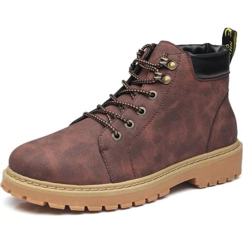 Winter Warm Men Boots Genuine Leather Fur Plus Men Snow Boots Handmade Waterproof Working Ankle Boots High Top Men Shoes