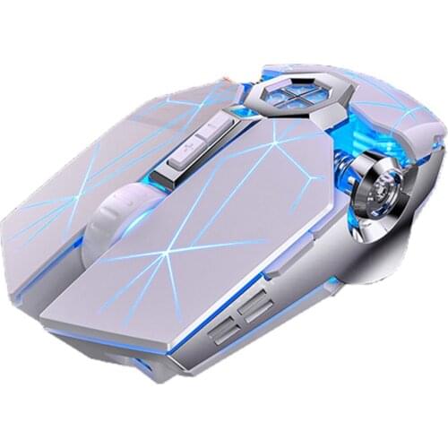 A 7 Silent Gaming Mouse Wireless Rechargeable Mouse 1600 DPI Led 7 Keys Computer Mouse For Laptop PC Gamer 400mah Battery