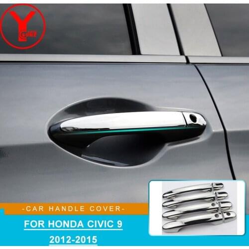Car Catch Cap Moulding Trim Chrome Door Handle Cover Styling Accessories For Honda Seden Civic 9th 2012 2013 2014 2015 YCSUNZ