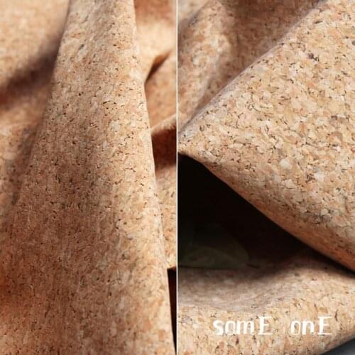 Natural Cork PU Leather Log Color Imitate Wood Texture DIY Patches Coaster Decor Bags Coat Clothes Designer Fabric