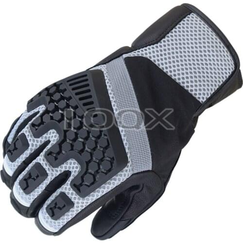 New Black Gray Trial Motorcycle Adventure Touring Ventilated Gloves Genuine Leather Motorbike Racing Gloves
