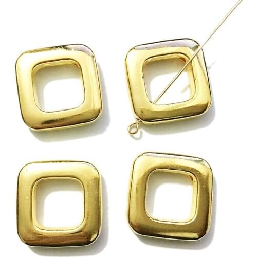 BEAUCHAMP Necklace Ornament Cconnector Gold Color Plated Square Shape Findings Earring Pendants Bracelet Spacer Accessories