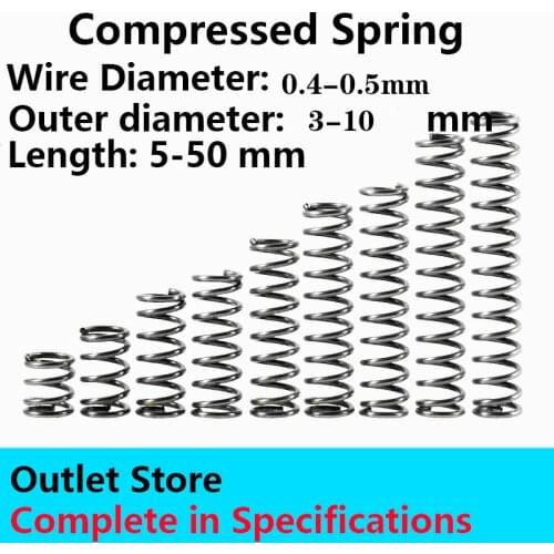 Compressed Spring Telescopic spring Outlet Store Rotor Pressure Spring Line Diameter 0.5mm, External diameter 3-10mm