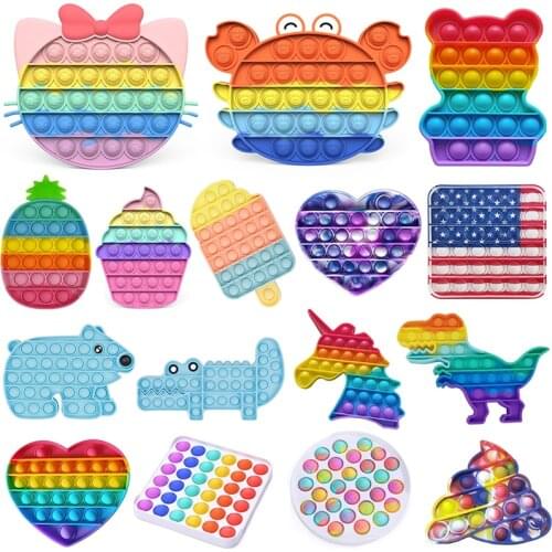 Funny Pop It Fidgets Toy Antistress Toy For Adult Children Push Bubble Fidgets Sensory Toy Squishy Jouet Pour Autiste антистресс