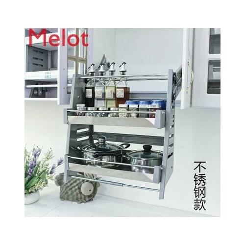 Storage Cabinet Pull-out Basket Kitchen Cabinet up and down Lifting Bowl Dish Hanging Basket Pull-out Basket Pot Bowl Layered