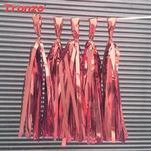 Tronzo Rose Gold Wedding Decoration Tissue Tassel Garland For Birthday Party 5pcs Gold Silver Tassel Garland Baby Shower Favors