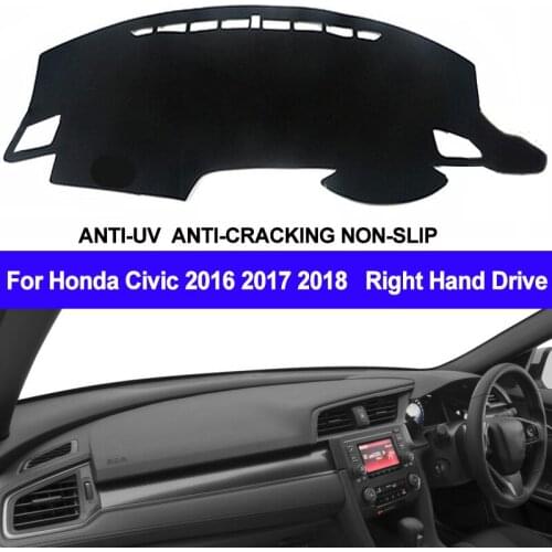 TAIJS For Honda Civic VTi VTi-S VTi-L RS 2016 2017 2018 Car Dashboard Cover Dash Mat Non-slip Sun Shade Pad Carpet Dash Board