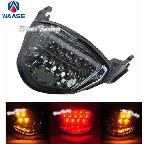 Waase For Suzuki GSXR 1000 GSXR1000 K5 K6 2005 2006 Chrome Rear Tail Light Brake Turn Signals Integrated LED Light