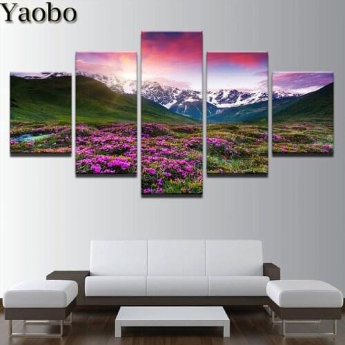 Yaobo 5 piece Himalayas Mountain View diy diamond painting full square/round drill 5d mosaic diamond embroidery Nature landscape