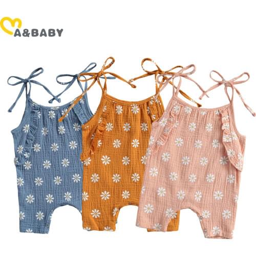 Ma&Baby 0-18M Summer Infant Newborn Baby Girl Romper Flower Vintage Jumpsuit Sleeveless Overalls Clothing Costumes