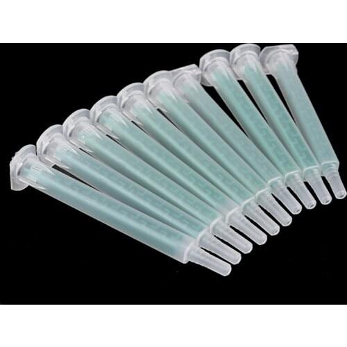 10pcs 83mm Useful Resin AB Glue Static Mixer Mixing Tube Nozzle Syringe Set For Two Component Liquid Mixing Machine AB Glue Gun