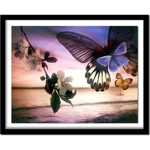 100% Full 5D Diy Daimond Painting Butterflies 3D Diamond Painting Round/Square Flowers Rhinestones Diamant Painting Embroidery