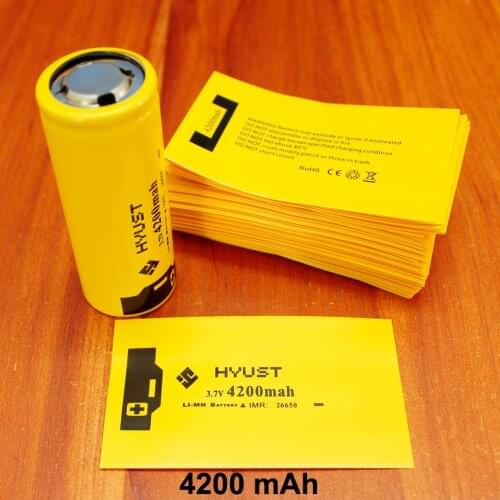 100pcs/lot Lithium battery casing sleeve PVC plastic capacity label shrink film 26650 battery special insulation sleeve 4200MAH