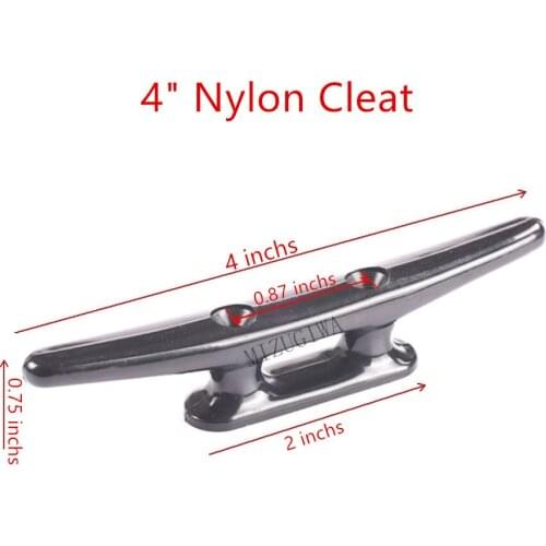 2 pcs Nylon Cleat 4" , 6-1/2" Marine Dock Hollow Anchor Flat Top 2 Hole Open Base Boat Cleat Mount Kayak Canoe Deck Boat