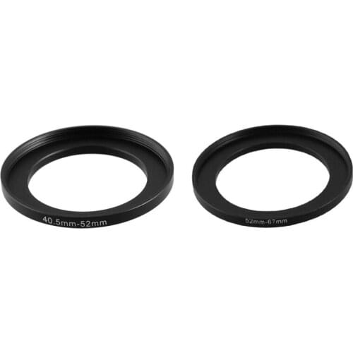 2 Pcs Replacement Metal Filter Step Up Ring Adapter for Camera 40.5Mm-52Mm & 52Mm-67Mm