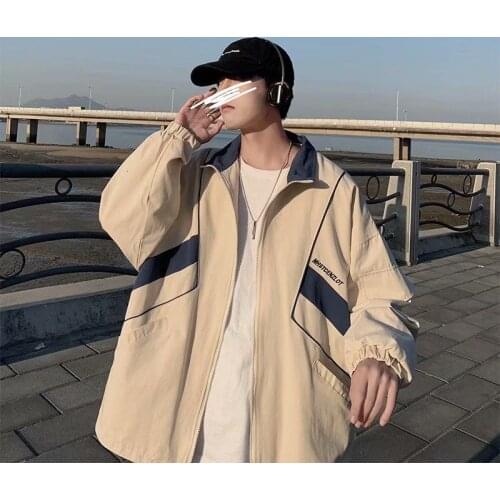 2021 jacket men Spring and autumn zipper Lovers new fashion year Style collar Long Sleeve College Tidal current Rushed