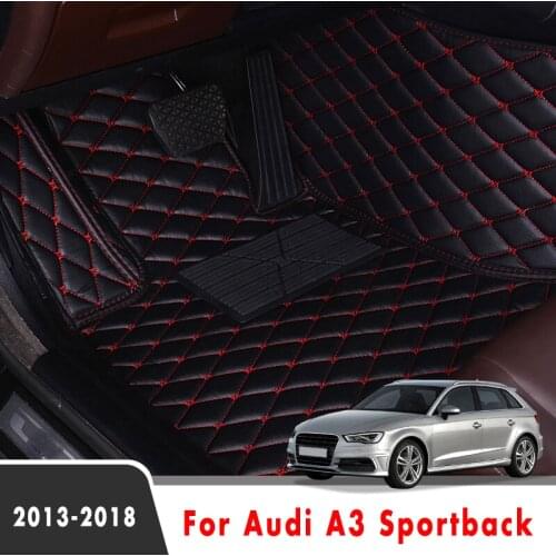 Car Floor Mats For Audi A3 Sportback 2018 2017 2016 2015 2014 2013 Car Carpets Waterproof Custom Interior Accessories Foot Pads