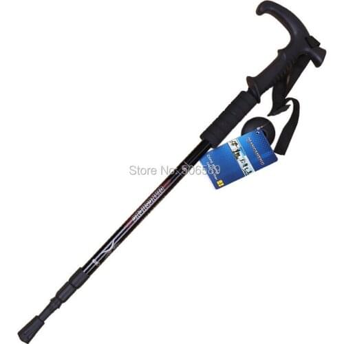 Free shipping hiking walking stick plastic handle T handle 66-135cm