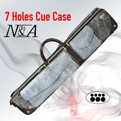 MEILIN Cue Case 3 Butts+4 Shafts 7 Holes PU Thick Adjustable Shoulder High-quality Leather Grip Stick Case Billiard Accessories