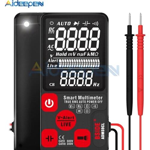 ADMS7CL/S9CL Mini Digital Multimeter EBTN LCD Display DC AC Voltmeter Tester Capacitance Diode NCV Ohm Resistance Hz Tester