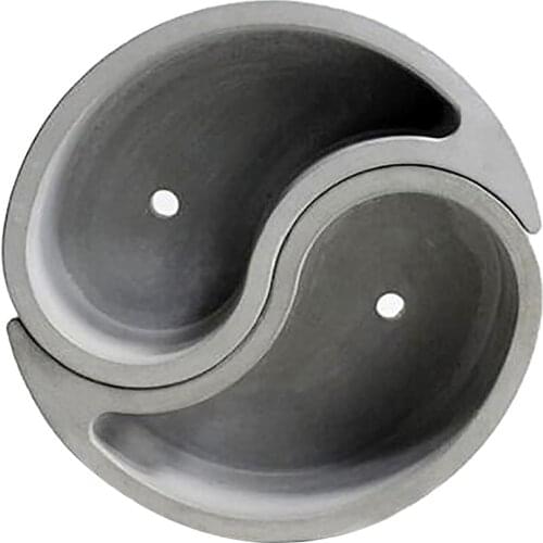 Flower Pot Mold Tai Chi Yin Yang Design Aromatic Candle DIY Silicone Mold for Concrete Molds Candle Making Clay Resin Craft DIY