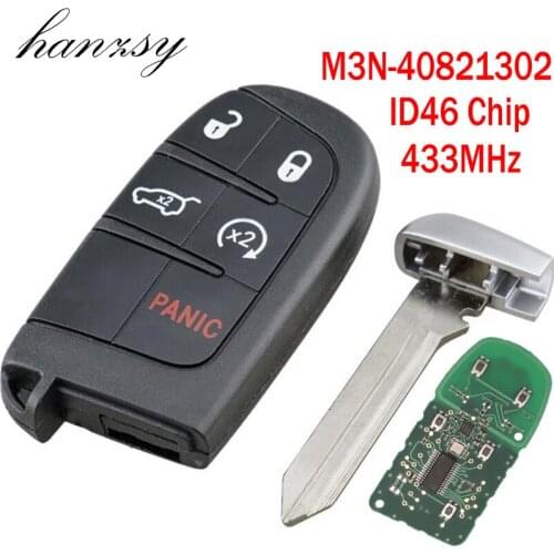 HANZSY 5 Buttons 433MHz Car Remote Key for Chrysler Dodge Charger Journey Challenger Durango 300 ID46 Chip M3N 40821302