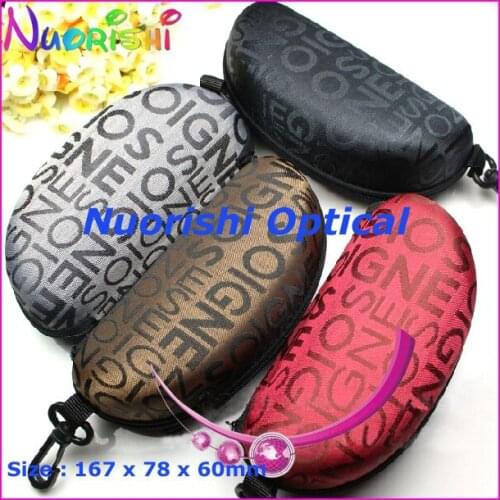 Nice Zipper Letters Painting Glasses Case EVA Sunglass Eyewear Case Box With Hook Various Colors ML003 Free Shipping