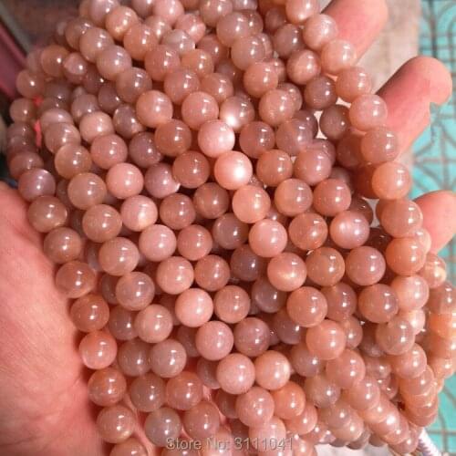 Pink moonstone round 6-12mm 15" for DIY jewelry making loose beads FPPJ wholesale beads nature gem stone